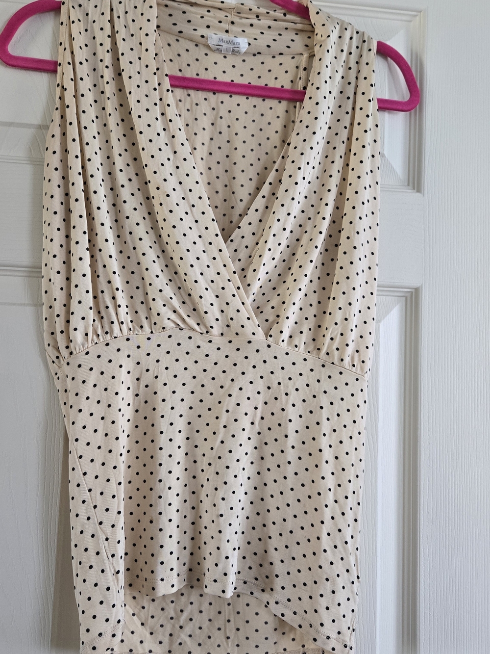MaxMara Cream and Black Polka Dot Blouse